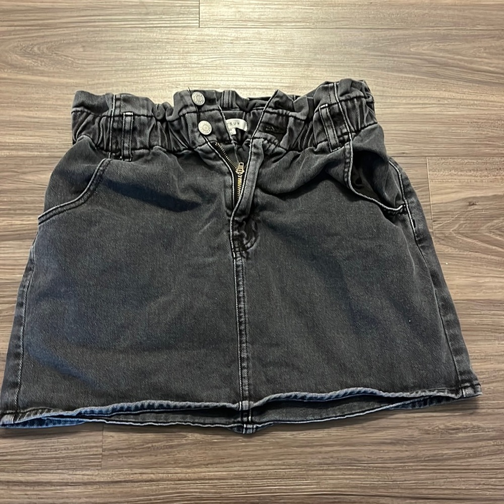 Pacsun black denim stretchy mini denim skirt.